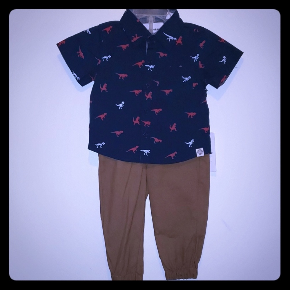 NWT 2 Piece Collared Shirt & Pant Set Size 18 Mnth